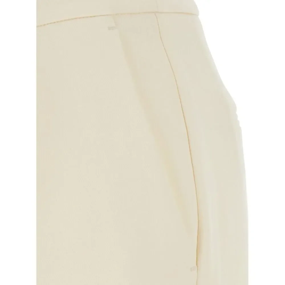 Twinset Women Madreperl Pants With Pockets And Side Closure White Woman